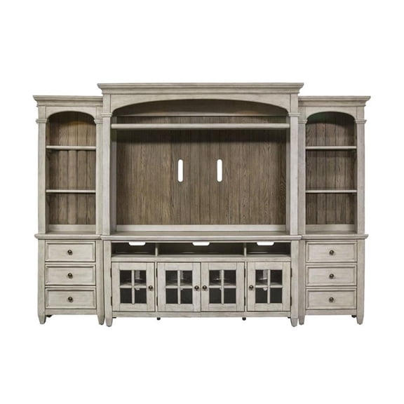 Heartland White Entertainment Center with Piers