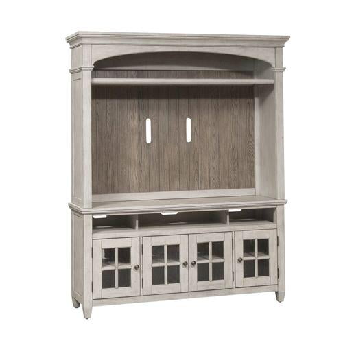 Heartland Antique White and Tobacco Entertainment Center