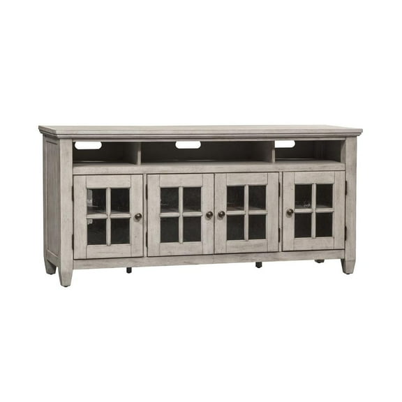 Liberty Furniture Industies, INC Heartland Entertainment TV Stand in Antique White w/ Tobacco Top