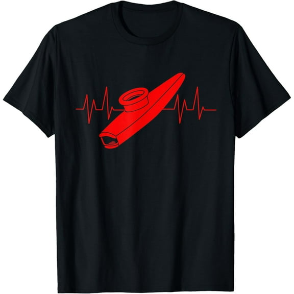 Heartline Heartbeat Kazoo T-ShirtNational Kazoo Day 2025 Kazoo Gift100% cotton