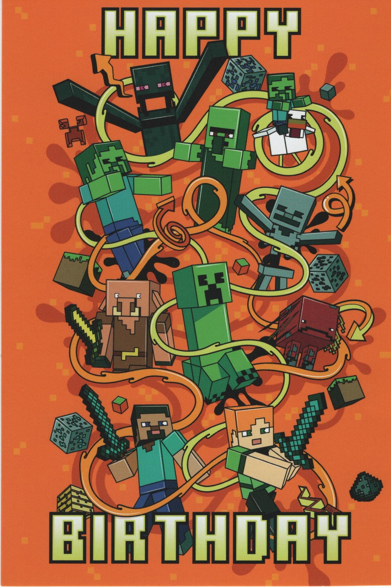 Heartline by Hallmark Minecraft Happy Birthday Greeting Card E11