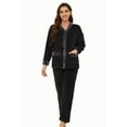 thumbnail image 1 of Heartnice Women's Plush Fleece Pajama Set,Soft Cozy Pajama for Women Warm Sleepwear Lounge PJS（Black+Dark Grey, M）, 1 of 5