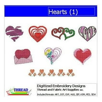 Hearts(1) Embroidery Designs - All Popular Formats Included - Loaded on USB Stick