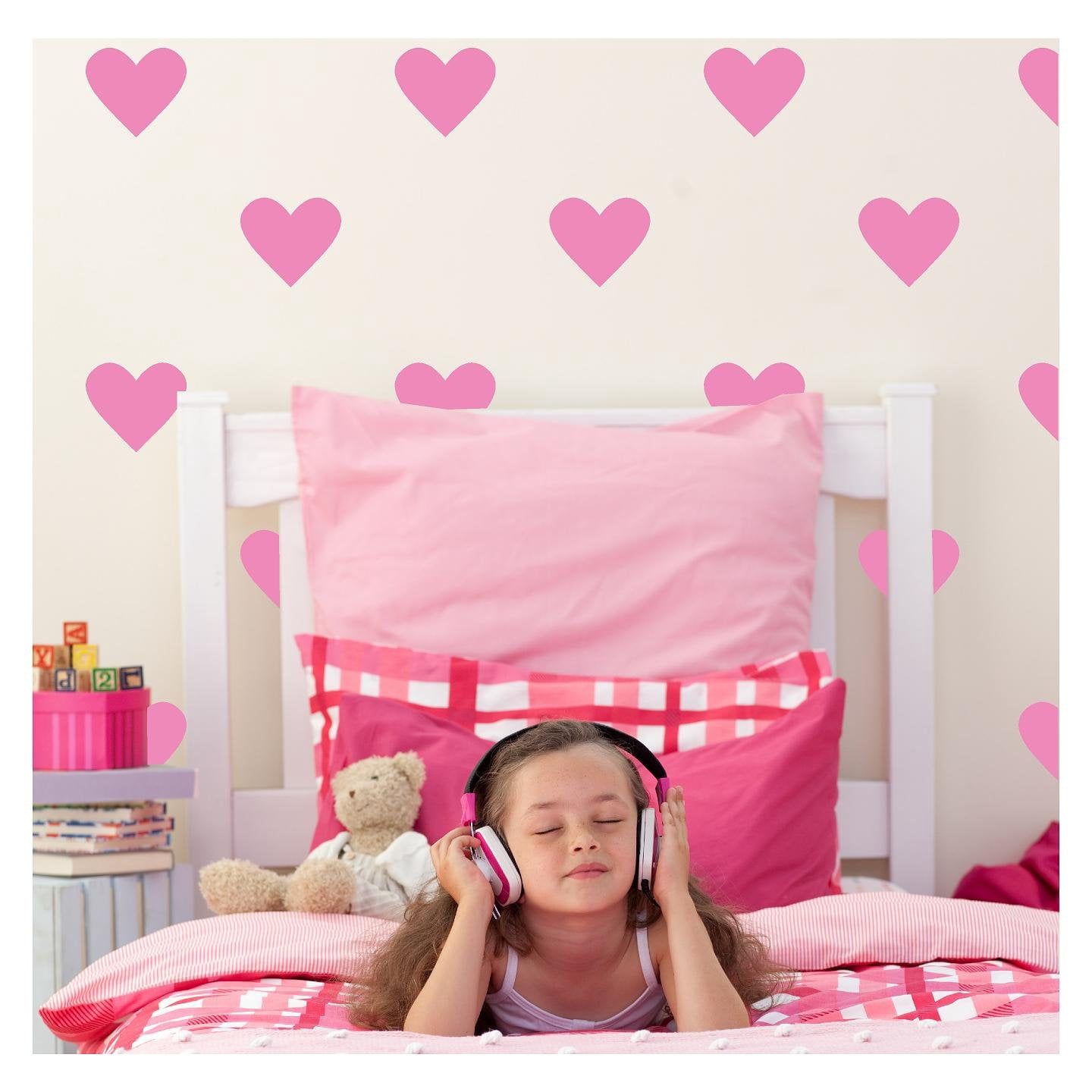 Hearts 6" set of 18 Wall Pattern Decal Vinyl Sticker Valentines Day ...