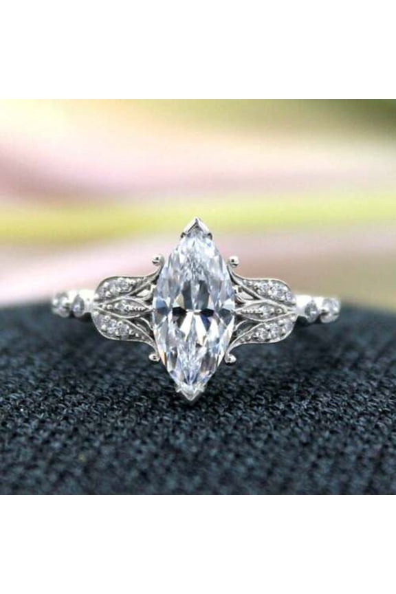 Hearts And Arrows Super Flash Horse Eye Zircon Ring Women