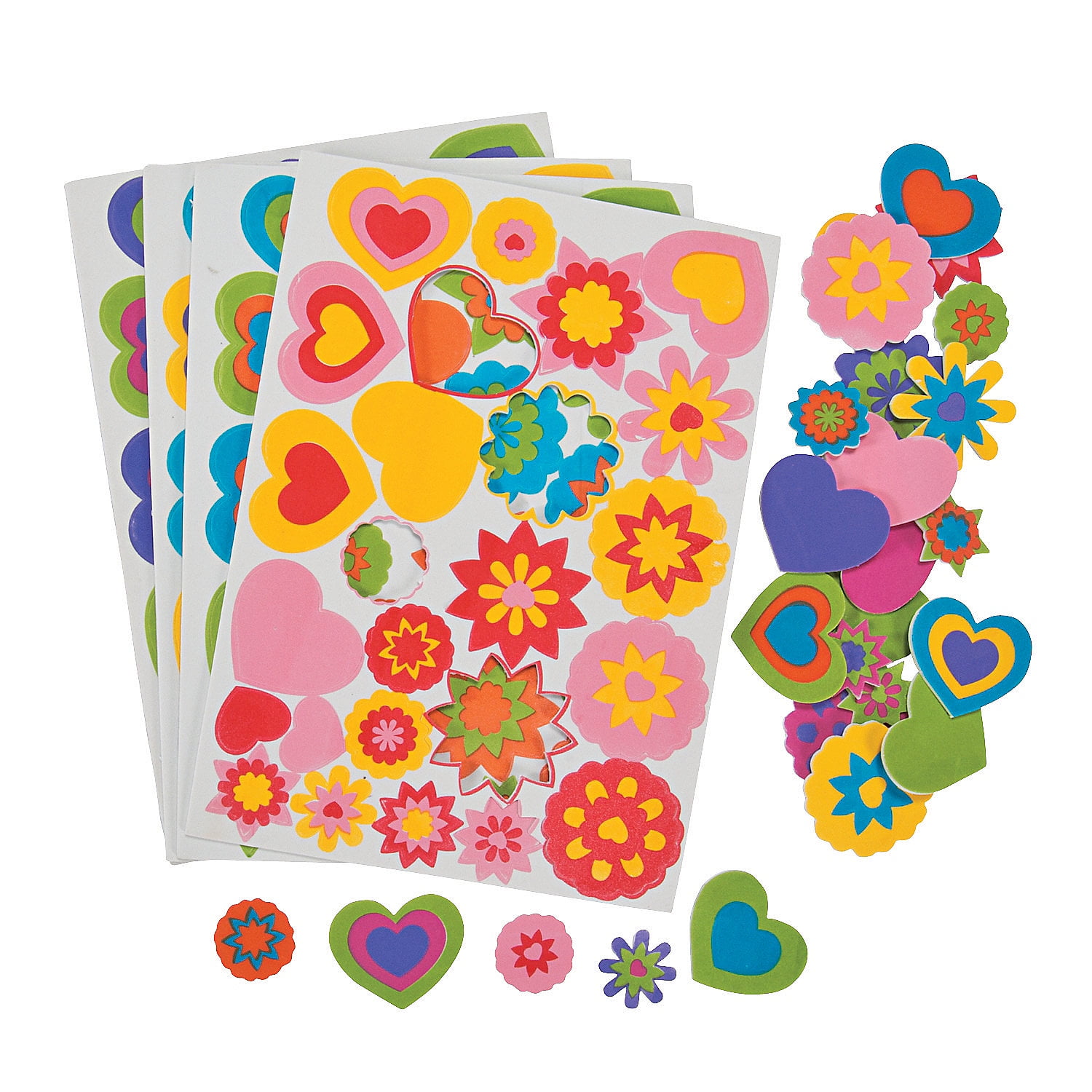 Colorations Flowers, Hearts & Bug Foam Shapes - 500 Pieces