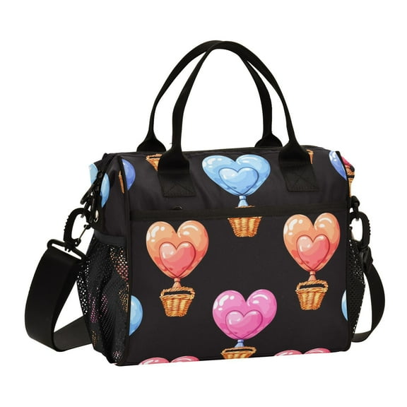 Hearts Balloon Cooler Bag Lunch Bag Soft Cooler Cooling Tote Insulated Lunch Box for Adult Men Women