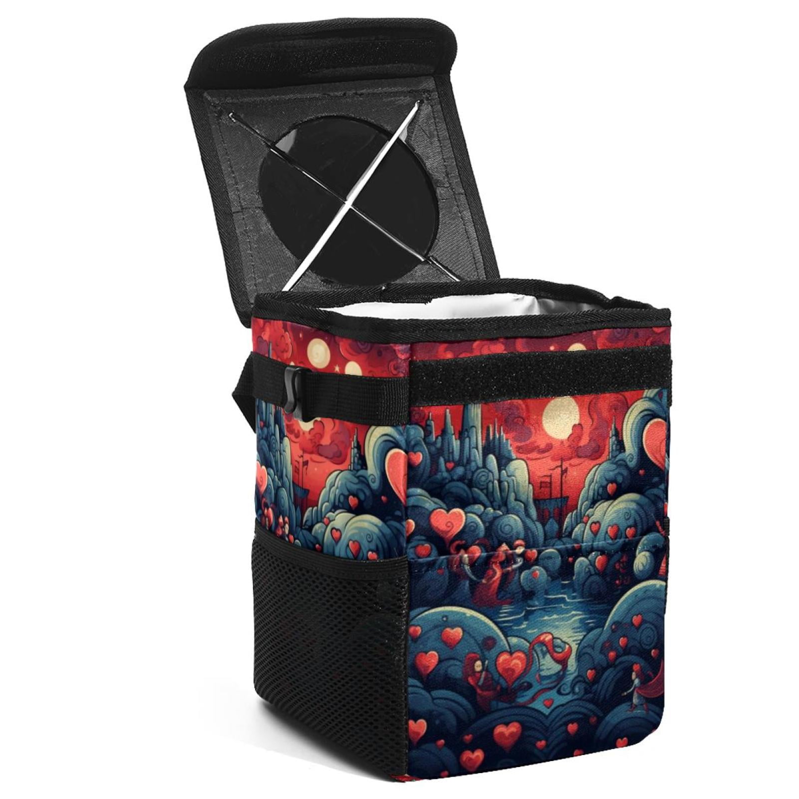 Car Trash Can HYUNDAI Bin With Lid Small Leak Proof Car Garbage Can Mini Vehicle Trash Bin