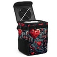 thumbnail image 1 of Hearts Battle Leak-Proof Foldable Car Garbage Can with Lid and Hanging Storage Bag - Mini Trash Can for Car Trash Can, 1 of 6