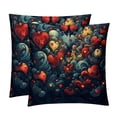 thumbnail image 1 of Hearts Battle Luxurious Velvet Throw Pillow Covers - Set of 2 - 16x16, 18x18, 20x20 Inches - Unique Patterns for Various Occasions - Decorative Throw Pillowcases for Home Decor, 1 of 6