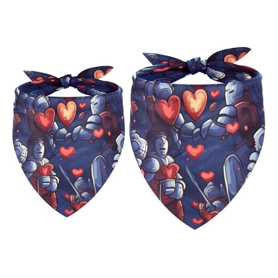 Hearts Battle Pack of Two Translucent Chiffon Yarn Cat Scarves - Breathable Pet Collars Set - 16x16x22.8 in and 20.9x20.9x30 in Sizes