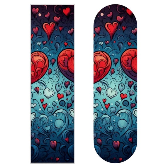 Hearts Battle Premium Emery Skateboard Grip Tape Stickers (Pack of 2) | Durable PVC Backing | 8.8x32.6in/22.4x83cm | Skateboard Accessories for Ultimate Grip and Control