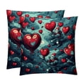thumbnail image 1 of Hearts Battle Set of 2 Velvet Throw Pillow Covers Inserts with 16x16, 18x18, 20x20 Inches Chair Pillow Covers - Unique Patterns for Throw Pillows for Various Occasions, 1 of 6