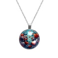 thumbnail image 1 of Hearts Battle Stunning Glass Circular Pendant Necklace Jewelry, 1 of 5