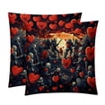thumbnail image 1 of Hearts Battle Throw Pillow Inserts Set Covers of 2 Decorative Velvet Throw Pillows with Unique Patterns - 16x16, 18x18, 20x20 Inches for Home Decor and Gifts, 1 of 6