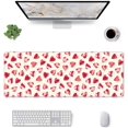 thumbnail image 1 of Hearts Beige -Mouse Pad, Big Desk Mat, Extended Gaming Mouse Pad, Mouse Mat with Non-Slip Rubber Base ＆ Stitched, 31.5 X 11.8 in Large Desk Pad for Keyboard, Mouse, Home and Office, 1 of 5