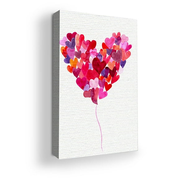 Hearts Canvas Wall Art by Mavis Print- 16x20 inch Valentine's Day Wall Decor | HD Printed & Wooden framed Wall Art | Wall Decor Gift for Valentine Day | Gift for Girlfriend, Boyfriend, Spouse