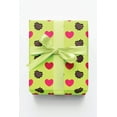 thumbnail image 1 of London Penny Premium Wrapping Paper - Hearts Choco Lime, 1 of 4