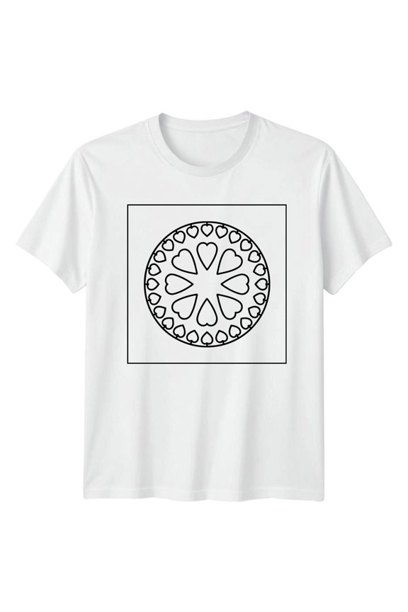 Hearts Circle Design Mens T-Shirt Womens Tee Graphic Unisex Top All Size S-5XL