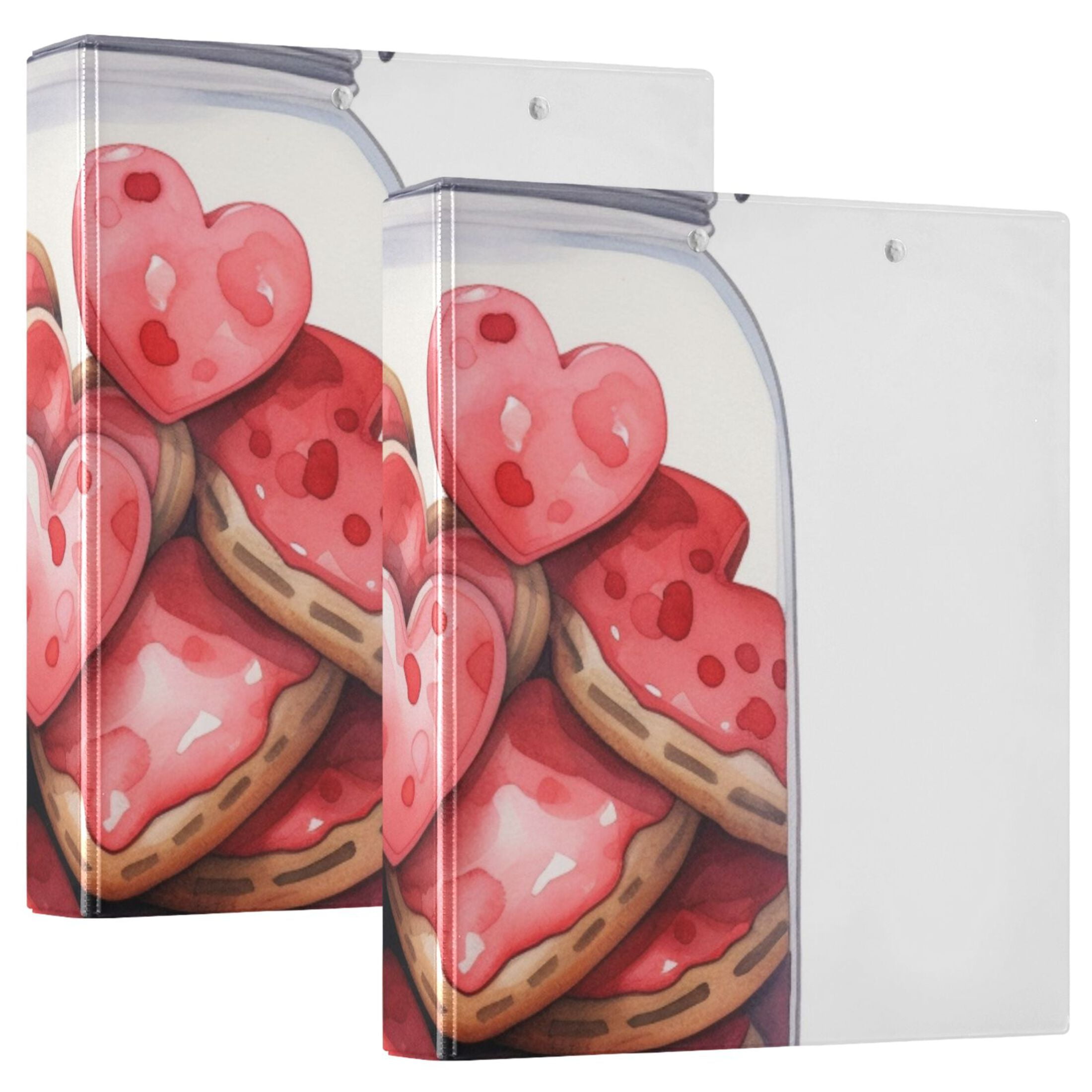 Hearts Cookies in Bottle 3 Ring Binders 1.5 inch Hardcover File Folders ...