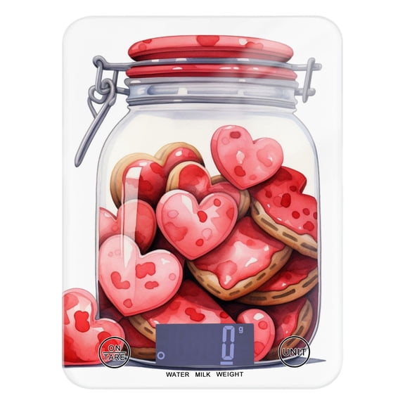 Hearts Cookies in Bottle Food Scale Digital Kitchen Scale Waterproof Tempered Glass Tare Function 11 lb for Baking Cooking Meal Prep