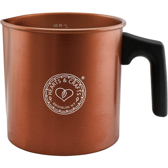 Hearts & Crafts Candle Pots, 32oz. Aluminum Candle Making Pouring Pot for 2lb. Melted Wax, Copper Color - Best for Candles, Arts & Crafts, and More