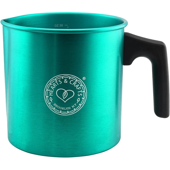 Hearts & Crafts Candle Pots, 32oz. Aluminum Candle Making Pouring Pot for 2lb. Melted Wax, Teal Color - Best for Candles, Arts & Crafts, and More