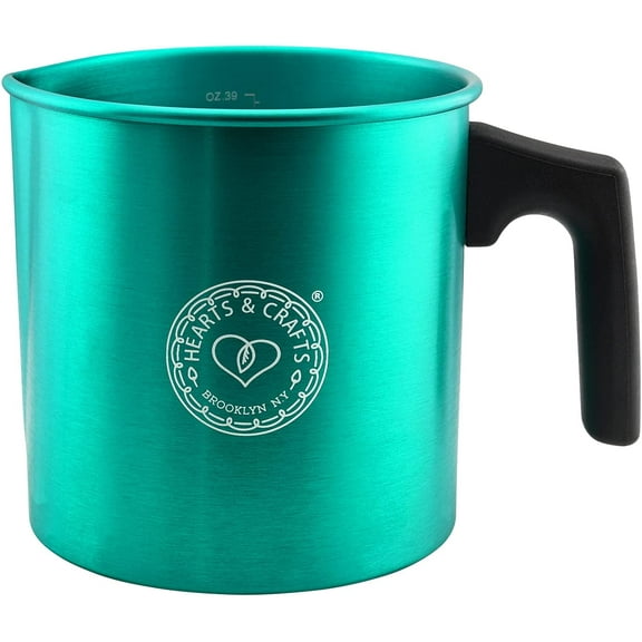 Hearts & Crafts Candle Pots, 32oz. Aluminum Candle Making Pouring Pot for 2lb. Melted Wax, Teal Color - Best for Candles, Arts & Crafts, and More