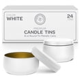thumbnail image 1 of Hearts & Crafts Tin Candle Jars for Making Candles - Candle Tins 8oz - 24 Tin Candle Jars with Lids for Candle Making - White, 1 of 7