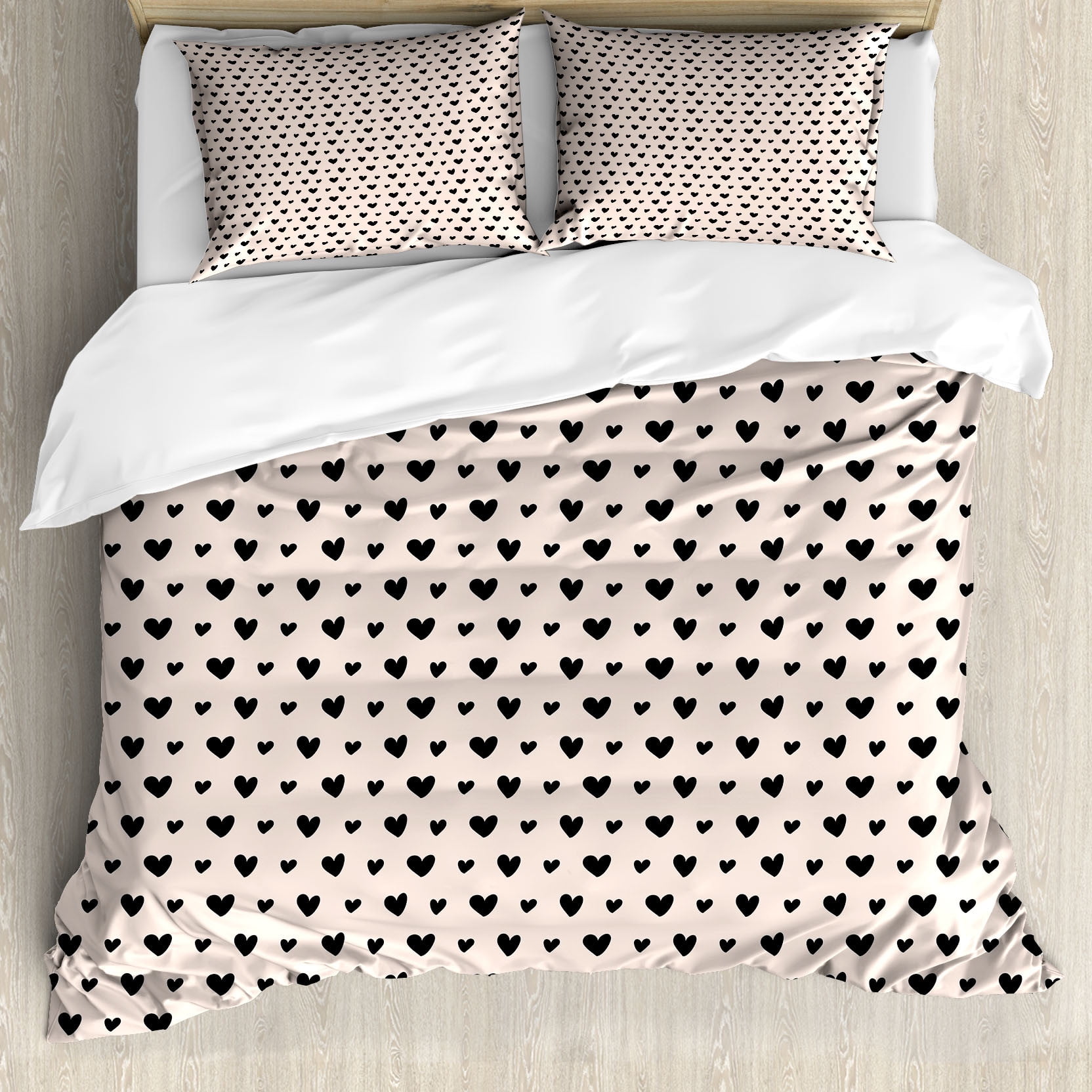 Cherry Heart Dot Pattern Print Duvet Cover Bedding Set