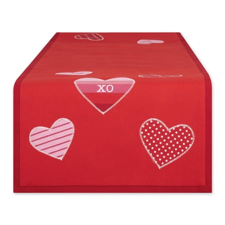 Hearts Embellished Table Runner 14x54