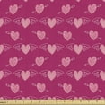 thumbnail image 1 of Ambesonne Hearts Fabric by the Yard Upholstery, Doodle Pink Love, 10 Yards, Magenta and Pale Pink, 1 of 4