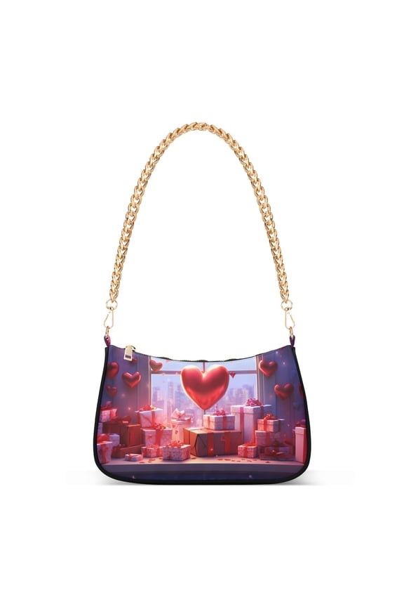 Hearts Gifts Valentine's DayWomen Small Shoulder Bag Crossbody Tote Hobo Bags Purse Clutch Handbags with Chain Strap for Women
