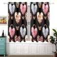 thumbnail image 1 of Hearts Hot Air Balloons Black Out Curtains Aesthetic for Bedroom Living Room Sliding Glass Doors Kitchen Windows 2 panels set, 1 of 1