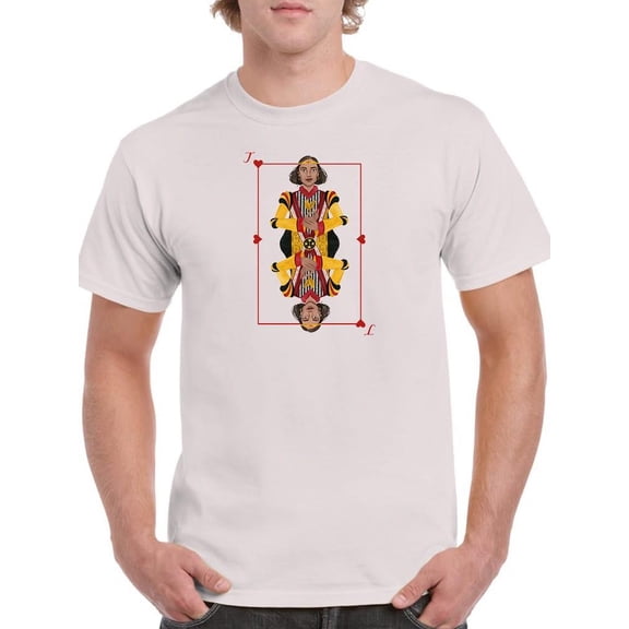 Hearts Jack Card T-Shirt Men -Grace Popp Designs, Male Large