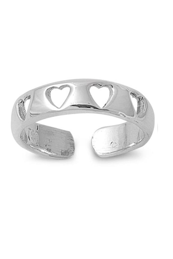 Hearts Knuckle/Toe Ring Sterling Silver