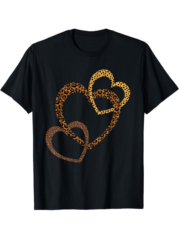 Hearts Love Leopard Cheetah Shirt Womens Animal Print Hart T-Shirt