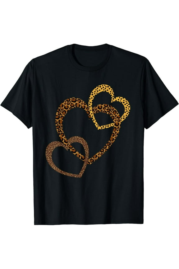 Hearts Love Leopard Cheetah Shirt Womens Animal Print Hart T-Shirt