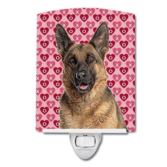 Hearts Love & Valentines Day German Shepherd Ceramic Night Light