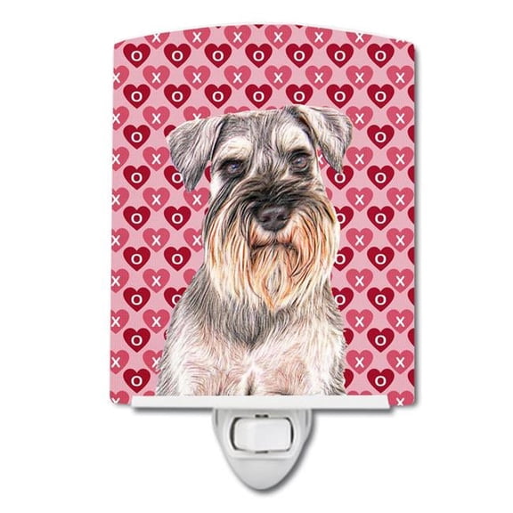 Hearts Love & Valentines Day Schnauzer Ceramic Night Light