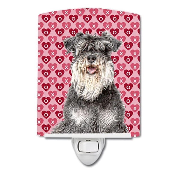 Hearts Love & Valentines Day Schnauzer Ceramic Night Light