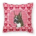 thumbnail image 1 of Hearts Love and Valentine's Day Dog Portrait Fabric Decorative Pillow, 1 of 4