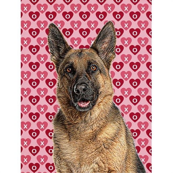 Hearts Love and Valentines Day German Shepherd Flag Garden Size