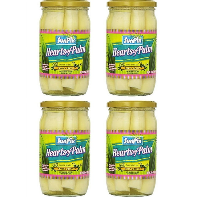Hearts Of Palm, Crisp and Zesty, 25 oz Glass Jar (Pack of 4, Total of 100 Oz)