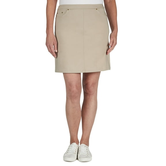 Hearts Of Palm Womens Petite Tech Stretch Pull On Skort With Elastic Waistband