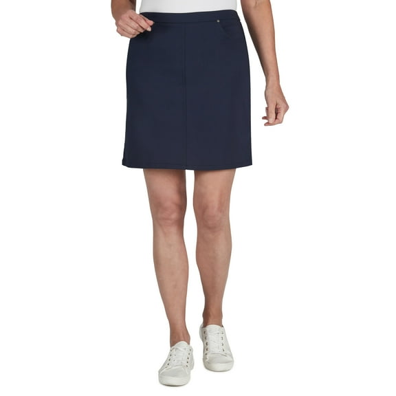 Hearts Of Palm Womens Petite Tech Stretch Pull On Skort With Elastic Waistband