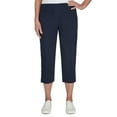 thumbnail image 1 of Hearts Of Palm Womens Solid Pull-On Capri Pants With Detailed Split Hem, 1 of 4