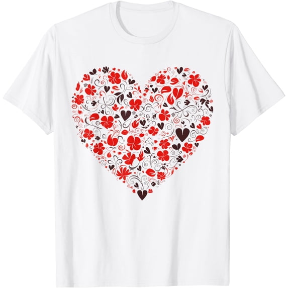 Hearts Pattern Valentines Day Cute Love V-Day Pajama T-Shirt