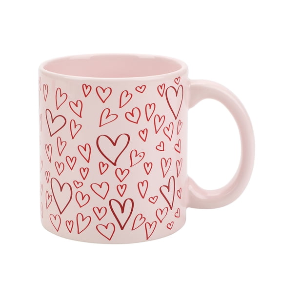 Hearts Pink 16 Oz Ceramic Mug