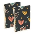 thumbnail image 1 of Hearts Ring Binder Notebook Journey Note Diary College Ruled Spiral Notebook Study Loose Leaf Paper A5 60 Pages, 1 of 8